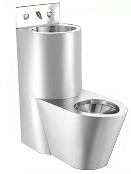 Унитаз с раковиной Nofer Combi из нержавеющей стали, антивандальный ...