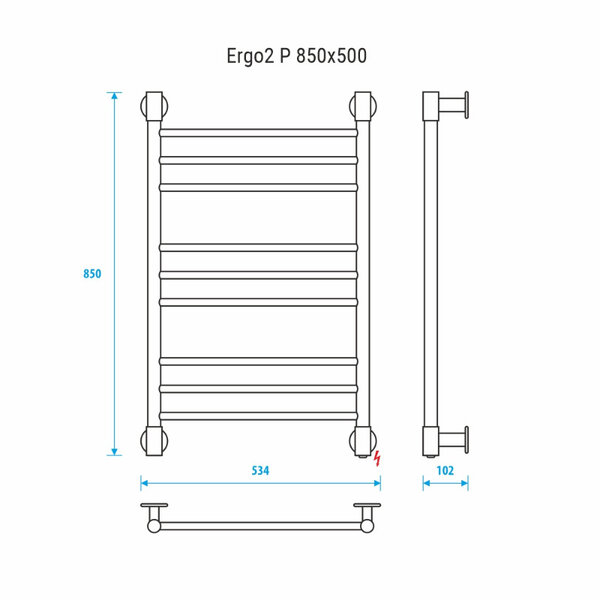 Полотенцесушитель электрический Energy Ergo2 P EETRERGO2P8550R905M ...